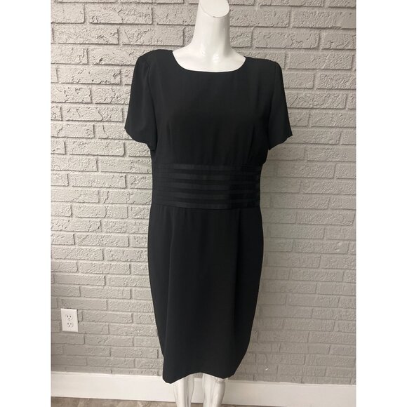 Positive Attitude Women Petite Black Ribbon Detail Dress and Jacket Set Size 12P - Picture 3 of 14